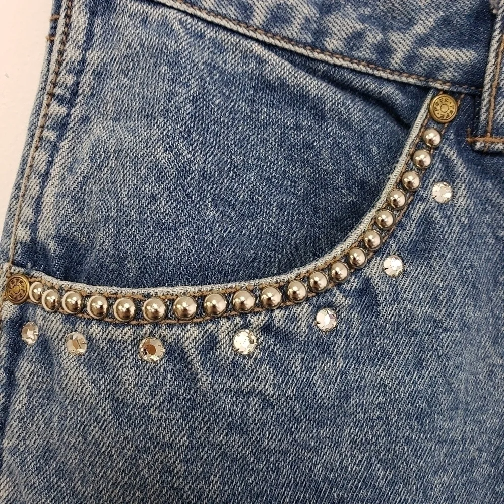 Vintage Rare Pepe Jeans London High Waist Straight Leg Embellished Jeans 26 EUC - Picture 7 of 15